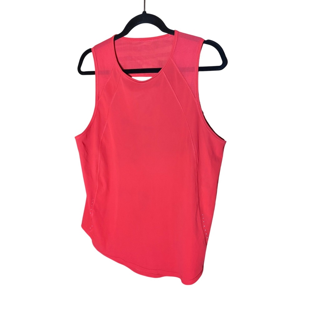 Lululemon Sculpt Tank Top Sunset Coral Red Mesh Back Activewear